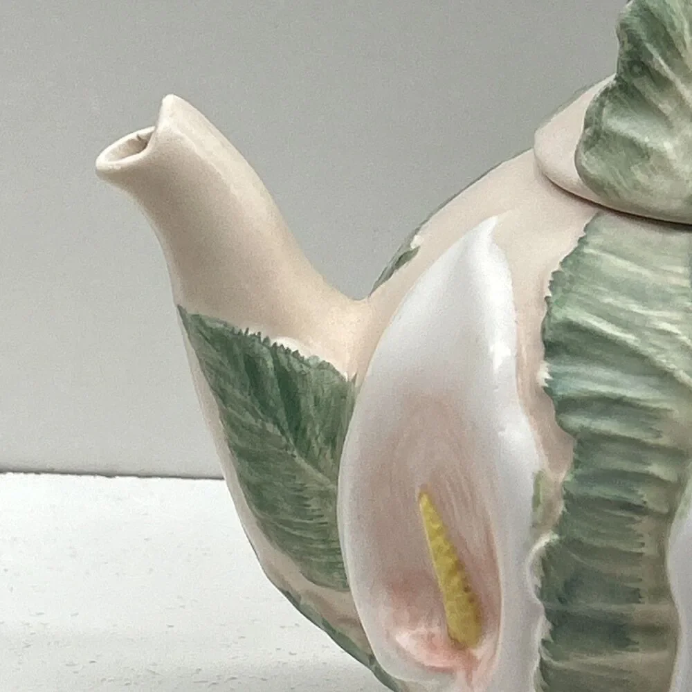 Fritz & Floyd Calla Lily 1987 Tea Pot Decorative‎ Collectible Hand Painted Japan